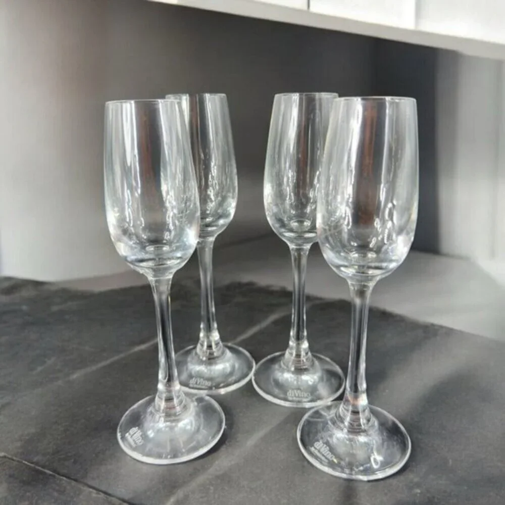 DeVino by Rosenthal Clear Crystal Glasses Hand Blown Small Cups Barware Set 4‎